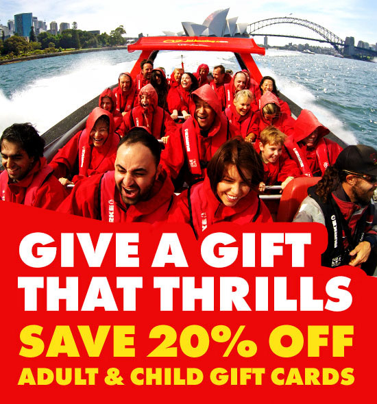 20% off gift cards for Sydney Harbour jet boat rides