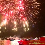 Oz Jet boats on Sydney Harbour watching New Years Ever Fireworks show